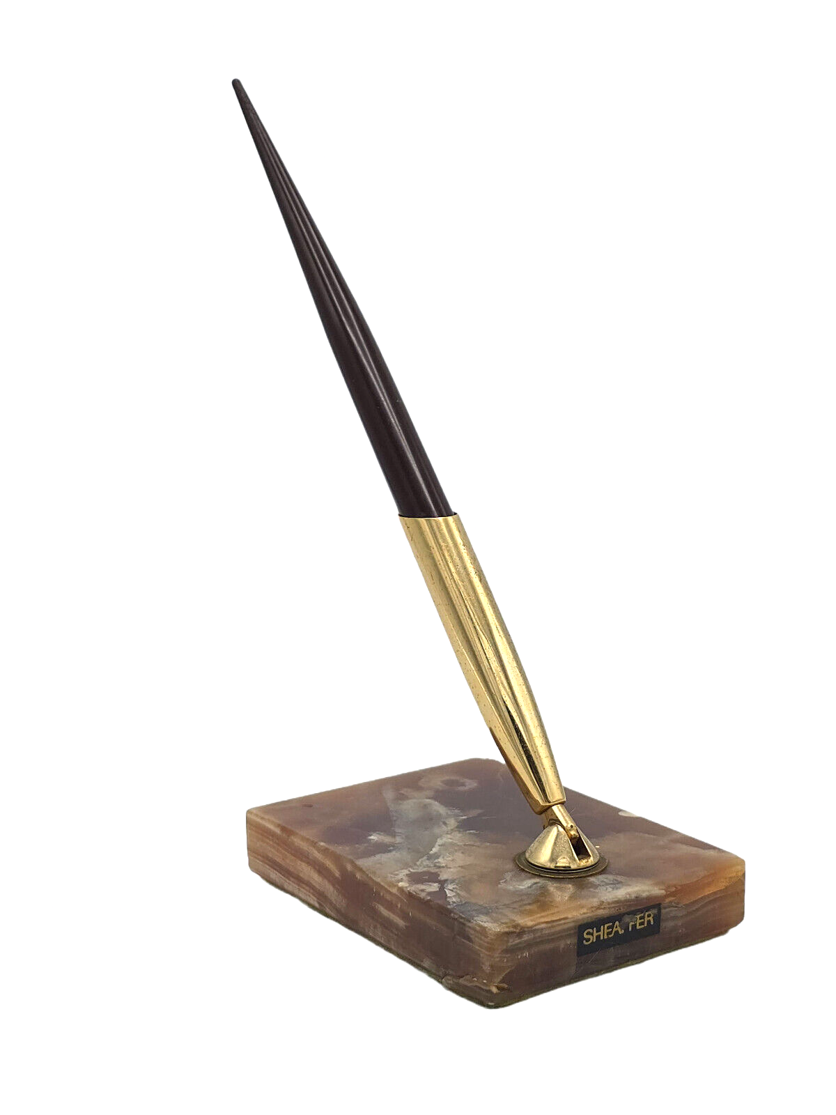 SHEAFFER DOLPHIN STYLE NIB CARTRIDGE FILLER FOUNTAIN PEN MARBLE BASE DESK SET