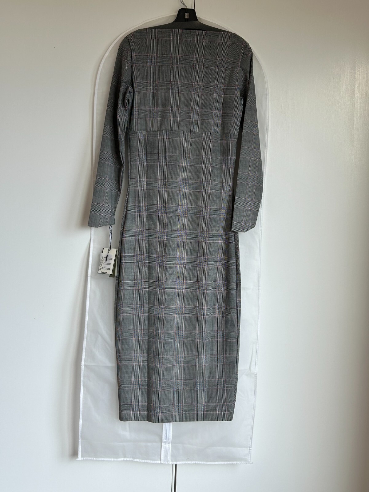 Pre-owned Chiara Boni Coschita Plaid Dress 8u.s./44it-lightweight Summer Fabric In Gray, Multi
