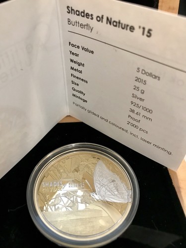 2015 Shades Of Nature Butterfly $5 Proof Round