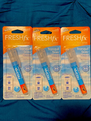 3 Pk Armor All FRESHfx On-the-Go Car Air Freshener Pump Spray * Tranquil Skies*