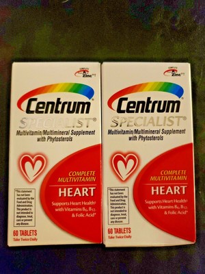 Centrum Specialist Complete Multivitamin: Heart, Tablets, 60 ea, 2 Pack New