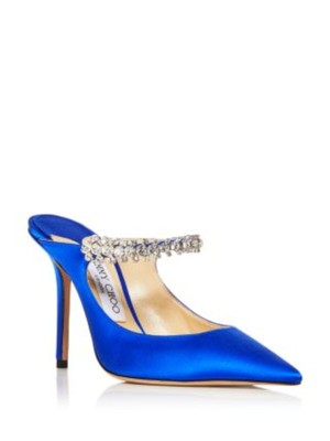 Женские шлепанцы на высоком каблуке ультрафиолетового синего цвета от JIMMY CHOO 36