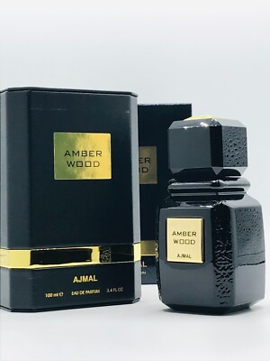Ajmal Amber Wood Parfum Spray 3.4 oz 100 ml New In Sealed Box Unisex