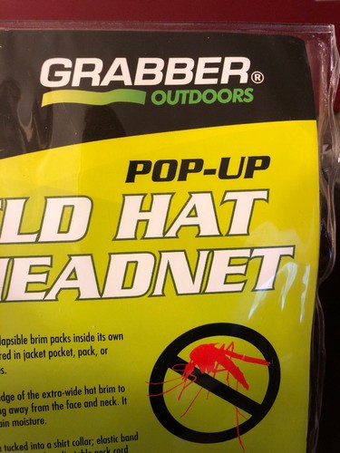 Brand New Grabber Outdoors Pop Up Field Hat w Headnet Chin Strap & Bag Mosquito