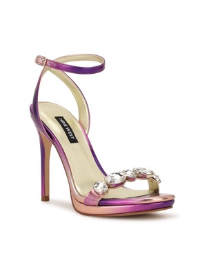 

NINE WEST Женские розовые босоножки Lizah с открытым носком на шпильке со стразами, размер 8,5 м, Розовый, WNLIZAH3