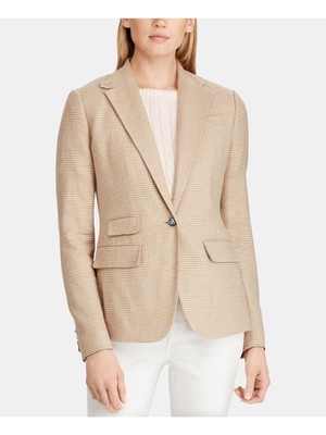 

Женский бежевый пиджак в клетку RALPH LAUREN для работы, 200736538001
