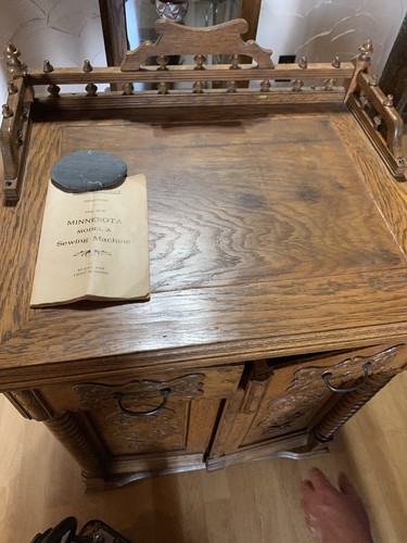 Lovely, Rare Antique Sewing Table W/Minnesota Machine; Outstanding Condition