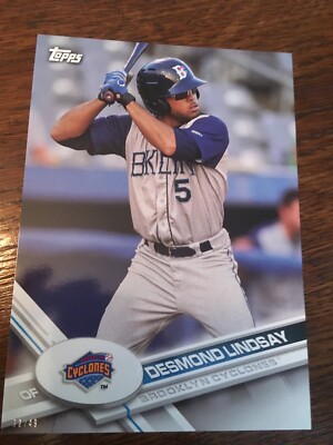 2017 Topps Pro Debut Jumbo 5x7 Desmond Lindsay Cyclones 10 #'d 08/49