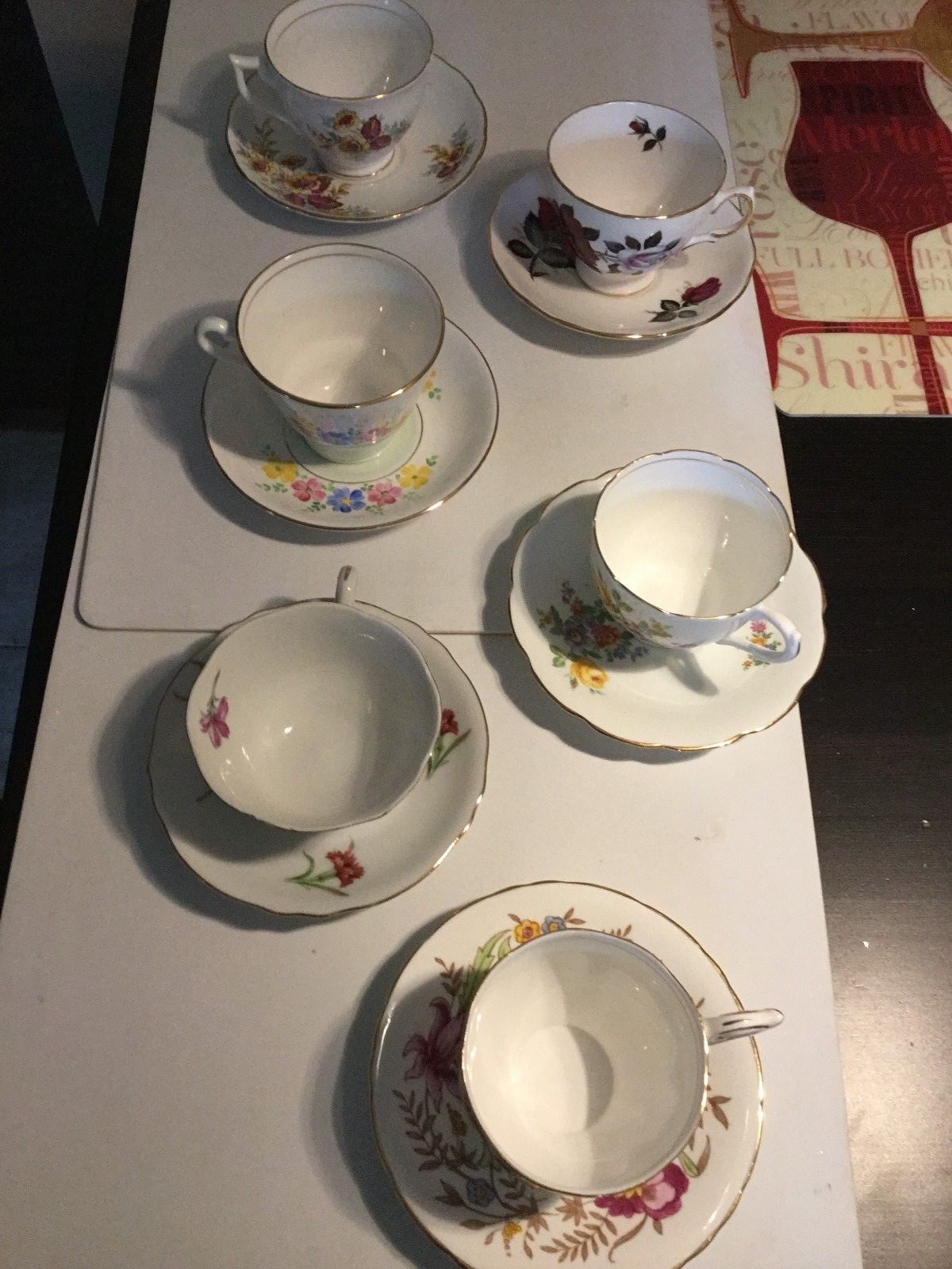 Fine China Teacups & Saucers (6) Made in England 1940's Queen Anne, Colclough