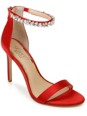 

Женские красные уникальные сандалии на шпильке с круглым носком JEWEL BADGLEY MISCHKA 9,5 м, Красный, JW3213