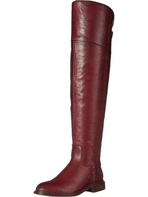 Женские кожаные сапоги для верховой езды FRANCO SARTO Maroon Haleen с круглым блочным каблуком 8,5 м WC