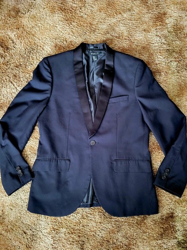 Forever 21 Mens Black Formal Tuxedo Suit Jacket Satin Lapel Size M