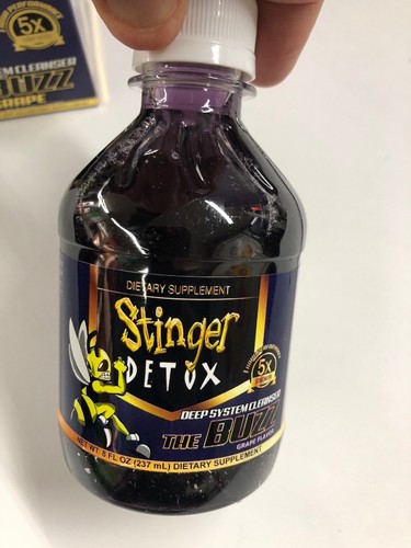 Stinger 1-Hour Detox Liquid Drink 5x Strength Grape 8oz 2PK Buzz Cleanser Weight