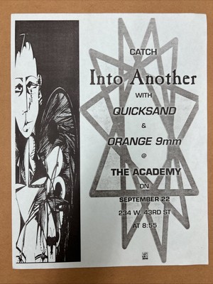 1992 QUICKSAND Into Another ORANGE 9mm CONCERT TOUR POSTER Post-hardcore Music