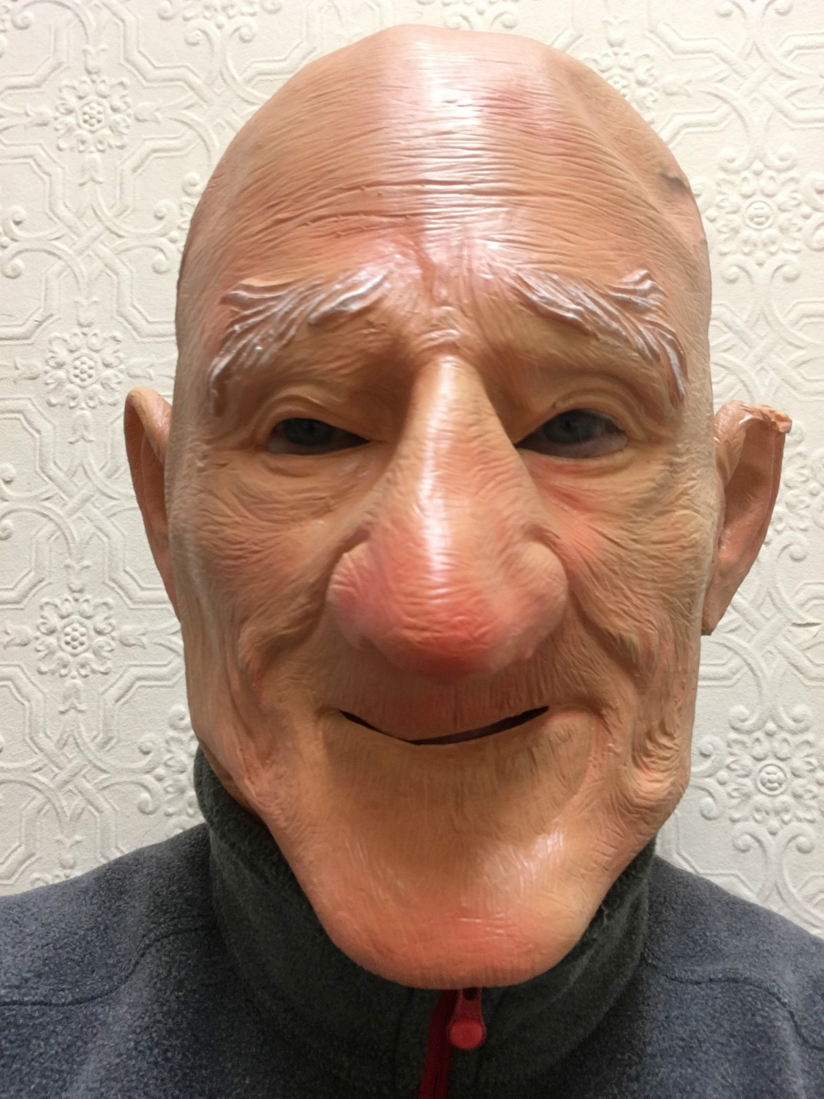 Alter Mann Maske Glatzkopf Groß Kinn Opa Bad Dirty Großvater Latex