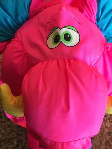 Fisher Price Big Things Pink Blue Elephant Blue Ears & Feet Stuffed Toy Large