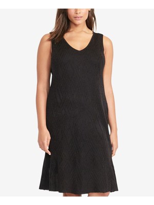 

RALPH LAUREN Женское черное платье прямого кроя без рукавов до колена с подкладкой плюс, Черный