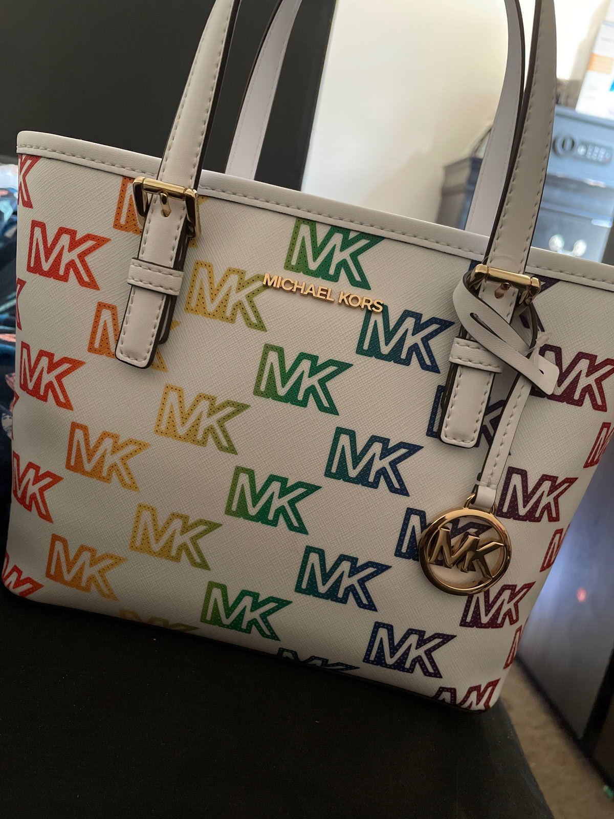 New Michael Kors Jet Set Travel X-Small Top Zip Tote Pride