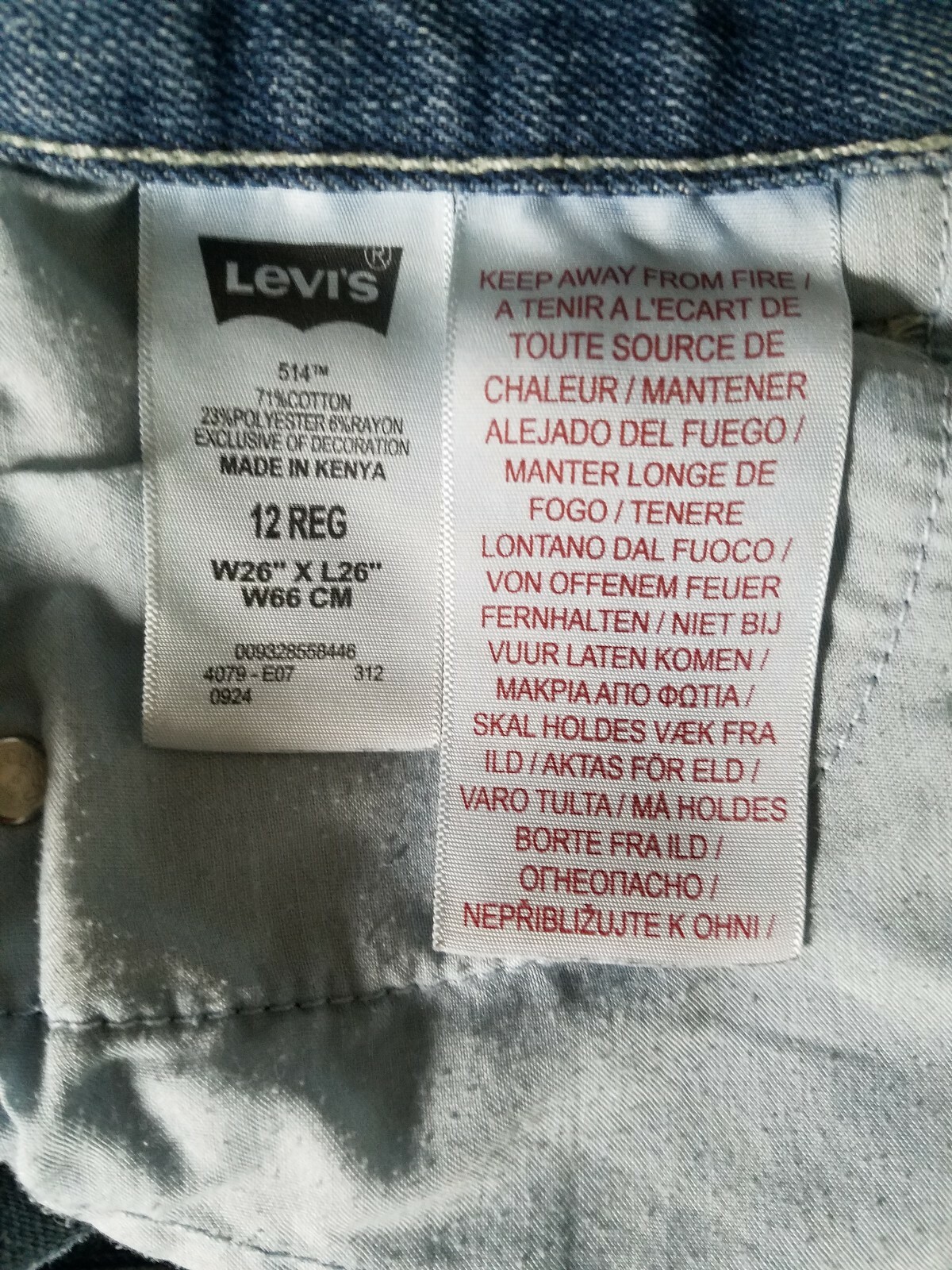 Authentic Levis Blue Jeans 12 Regular W26 x L26 514 Slim Straight W66 CM 12Reg