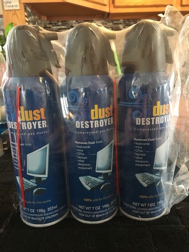 Dust Destroyer 3  7oz Cans. New. Compressed Gas Duster. 100% Sage For The Ozone