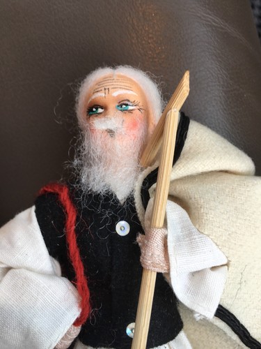 CRAFTMANSHIP in these SHEPHERD and WIFE (wool spinner) DOLLS