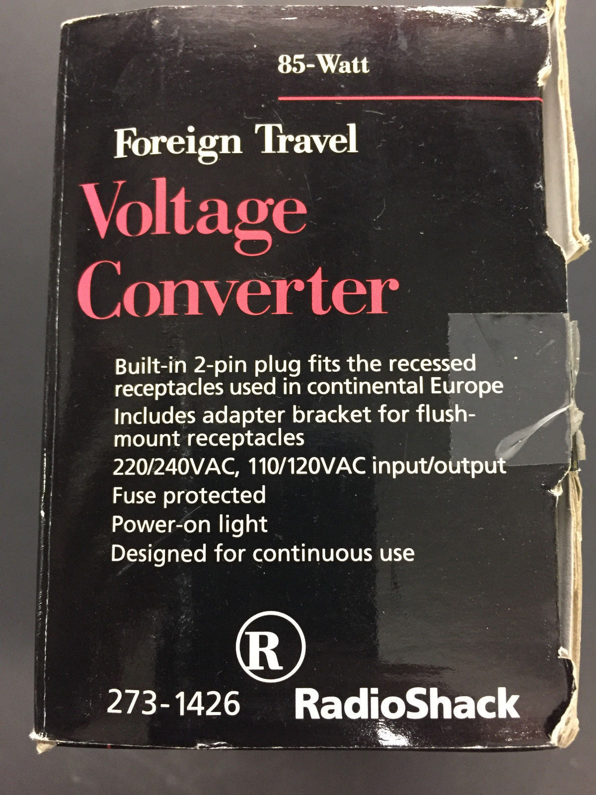 RadioShack 273-1426 85 Watt Foreign Travel Voltage Converter NEW