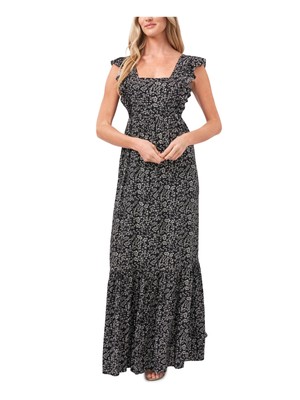 

Женское черное платье макси с цветочным принтом и цветочным принтом CECE, Черный
