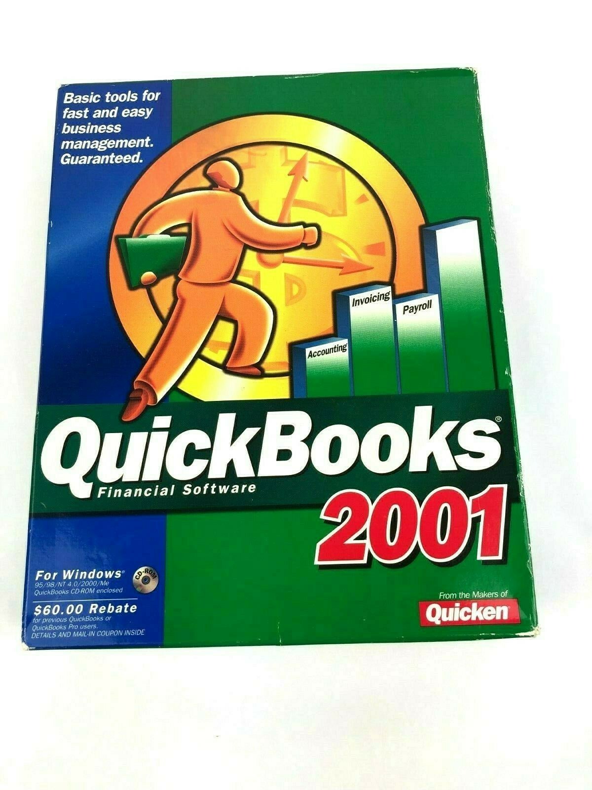 Quickbooks Pro 2001 / Used Software with Key / Plus Training Guide / Free USA Sh