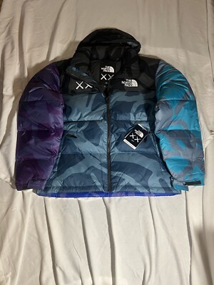 The North Face X KAWS Retro 1996 Nuptse Jacket Monterey Blue Men s L NWT Rare!