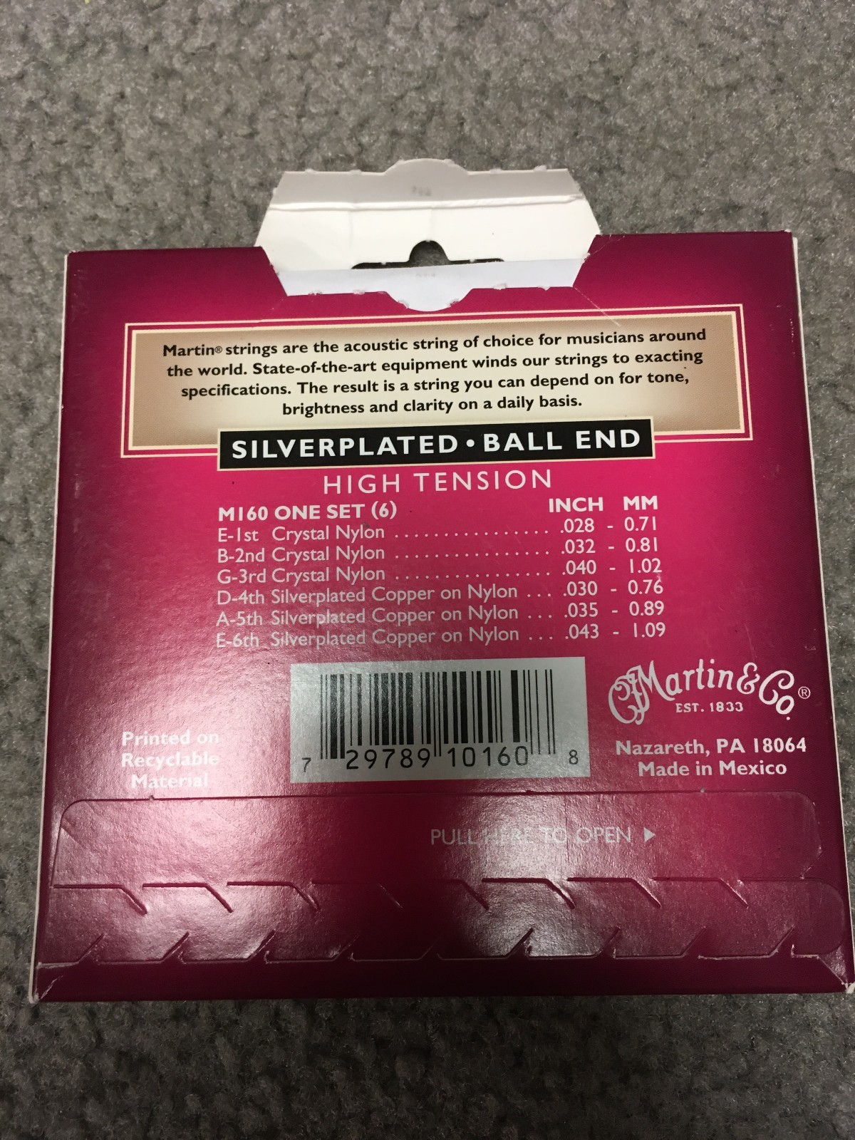 4 X Boxes of NEW MARTIN SILVERPLATED BALL END HIGH TENSION CLASSICAL STRINGS