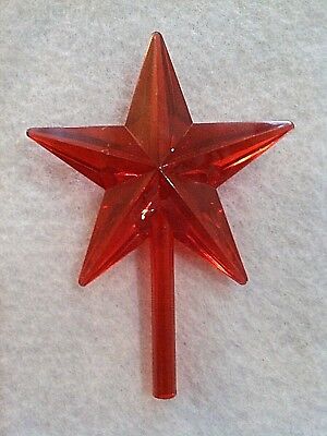 Classic Red Star Large Ceramic Christmas Tree  Topper  VINTAGE   RARE