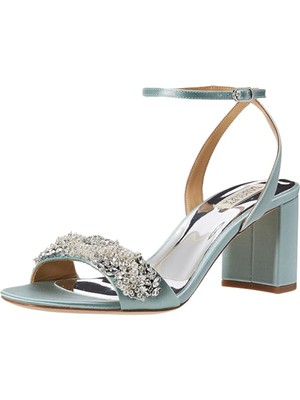 Женские босоножки BADGLEY MISCHKA с бирюзовым искусственным жемчугом Clara Toe на блочном каблуке 9,5