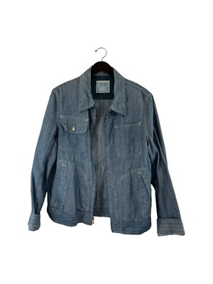 perfecto brand schott NYC cotton denim jacket mens size large made in USA EUC