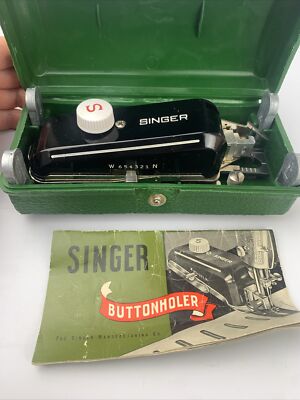 Vintage SINGER Professional ButtonHoler Sewing Machine with Attachments Instruct