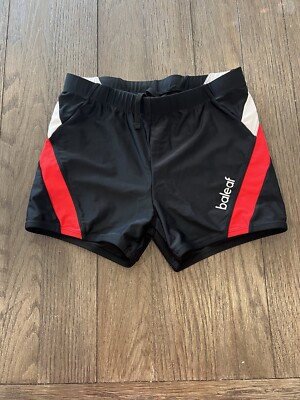 Mens Baleaf Black Shiny Spandex  Squarecut Suit Swimsuit M