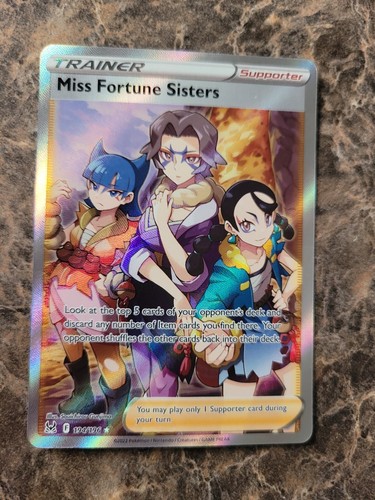 Pokemon TCG Card Miss Fortune Sisters 194/196 Full Art Lost