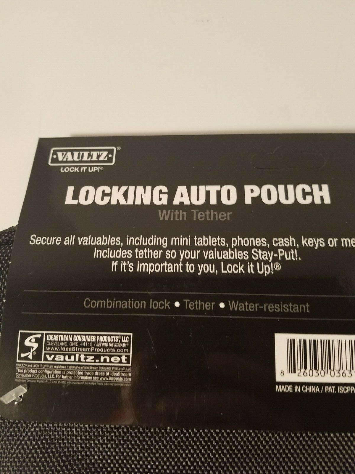 VAULTZ Valuable *LOCKIN AUTO POUCH* Water-Resistant, Tether, Combo Lock new