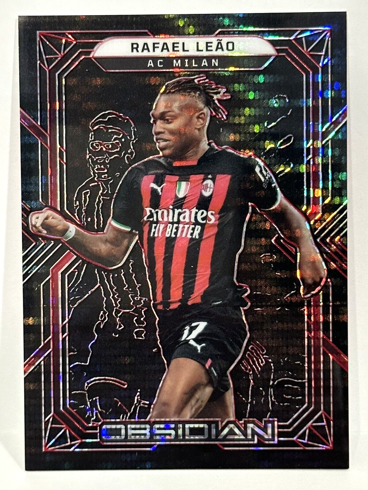 2022-23 Panini Obsidian Soccer AC Milan Rafael Leao Red