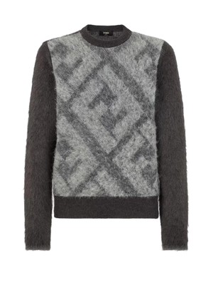 Pre-owned Fendi Alpaca Sweater In Peltro Flannel