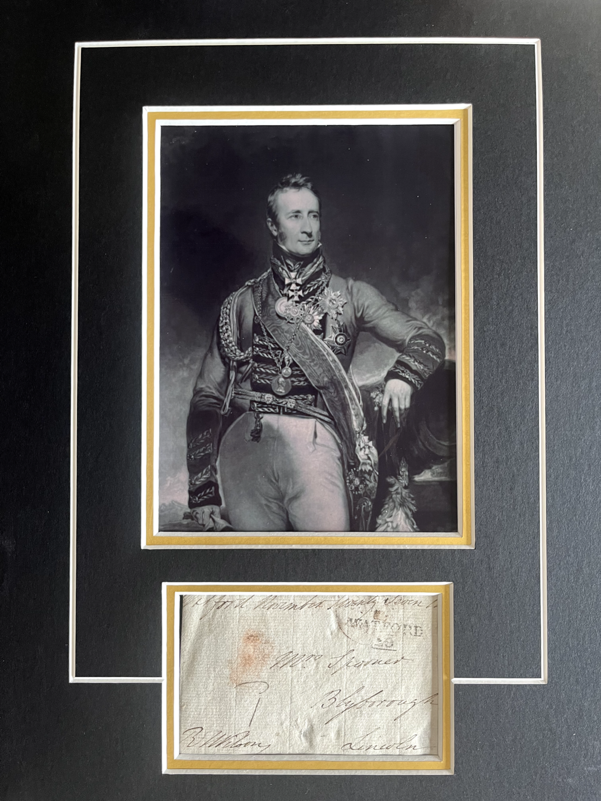 ROBERT THOMAS WILSON - DISTINGUISHED ARMY GENERAL - EXCELLENT SIGNED DISPLAY
