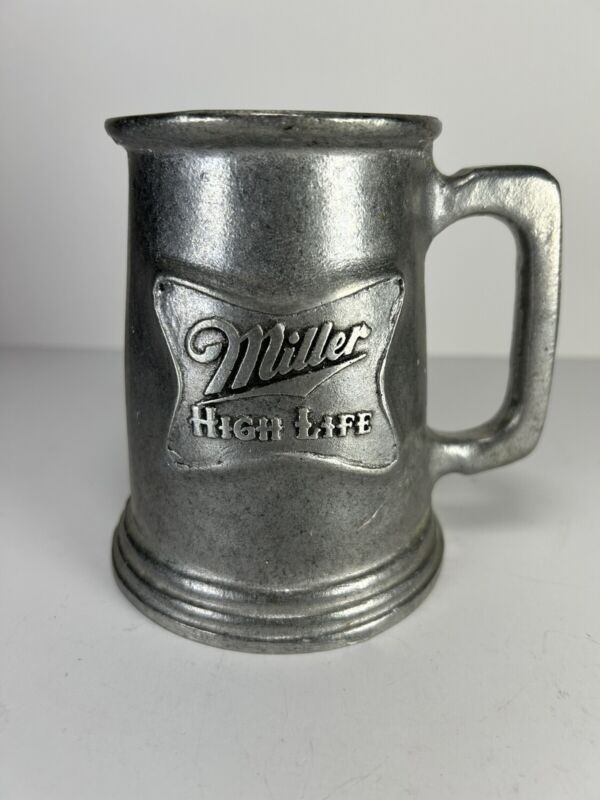 Vintage Miller High Life Duracast Pewter Sand Mold Cast Tankard Mug