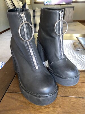 dolls kill 7m clear rave festival y2k lace up platform boots gothic fairy dancer 155556004256