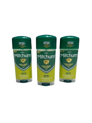 Mitchum Powerful Anti-Sweat Gel Triple Odor Defense 48HR Mountain Air  Qty 3 NEW