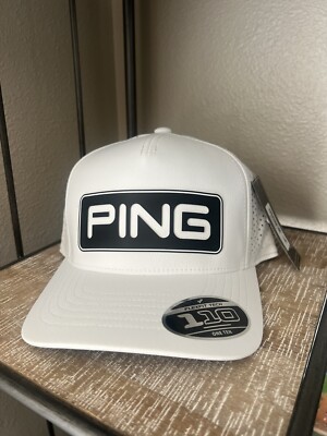 New Ping Tour Vented Delta White/Black Adjustable Snapback Hat