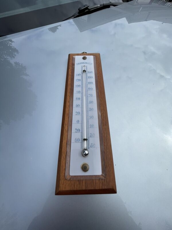 Nice Working Antique Glass Face  Thermometer  2  1/2" x 11  1/2"