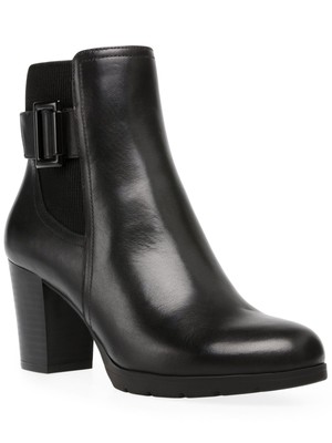 

ANNE KLEIN Женские черные кожаные ботильоны на молнии с ремешком на щиколотке, длина 9,5 м, Черный, RAYL01F9