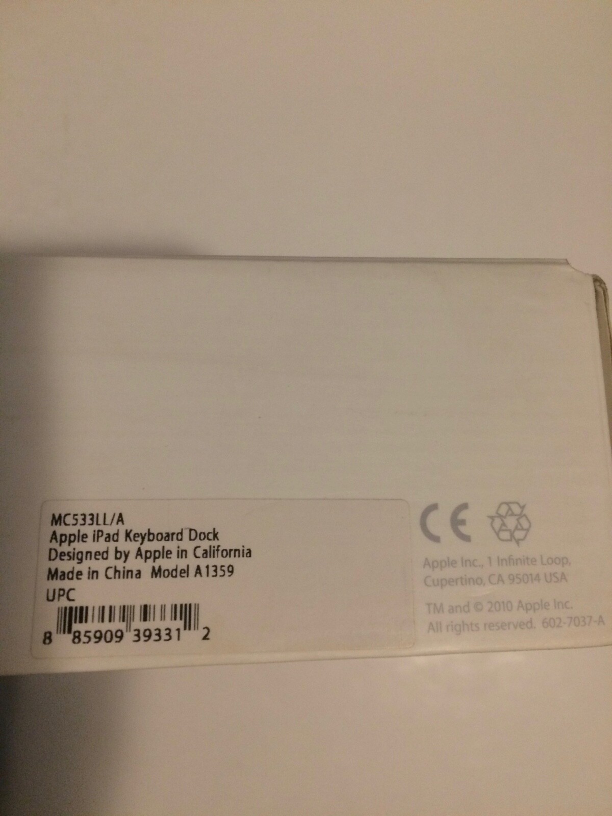 Apple iPad Keyboard Dock A1359 MC533LL/B for 1st 2nd 3rd Generation 30 Pin