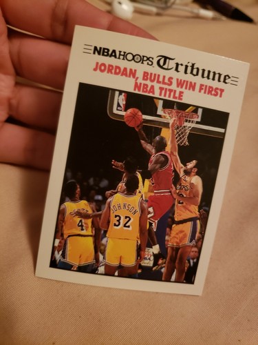 Michael Jordan Basketball Card Bulls Win First Nba Title Game 5 