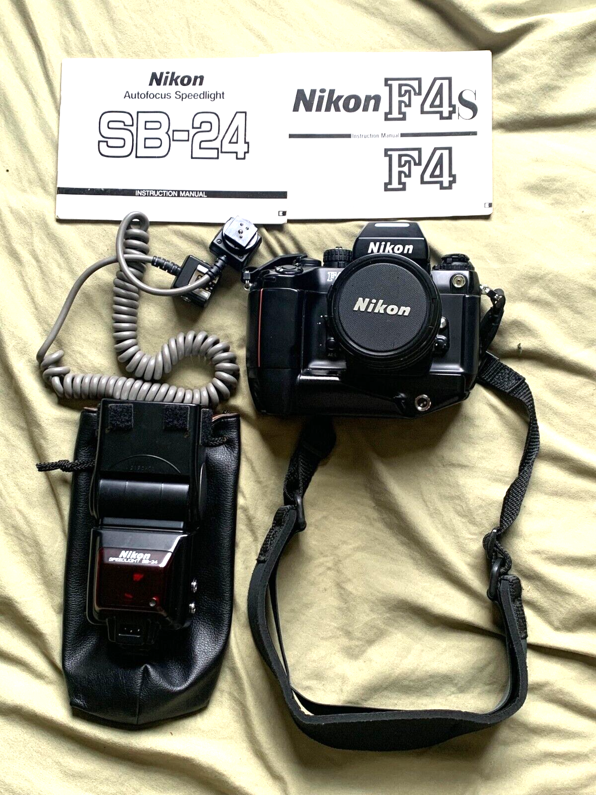 Nikon F4 Camera, MB-21 Battery Pack, Nikkor AF 28-85mm, SB-24 Speedlight