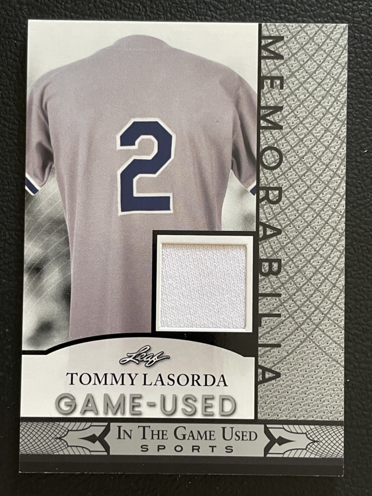 2024 Leaf In The Game Used Memorabilia Silver Tommy Lasorda Jersey